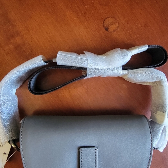 NWT Coach Small Track Flap Crossbody White Gray Colorblock Leather C4160 - Picture 8 of 16